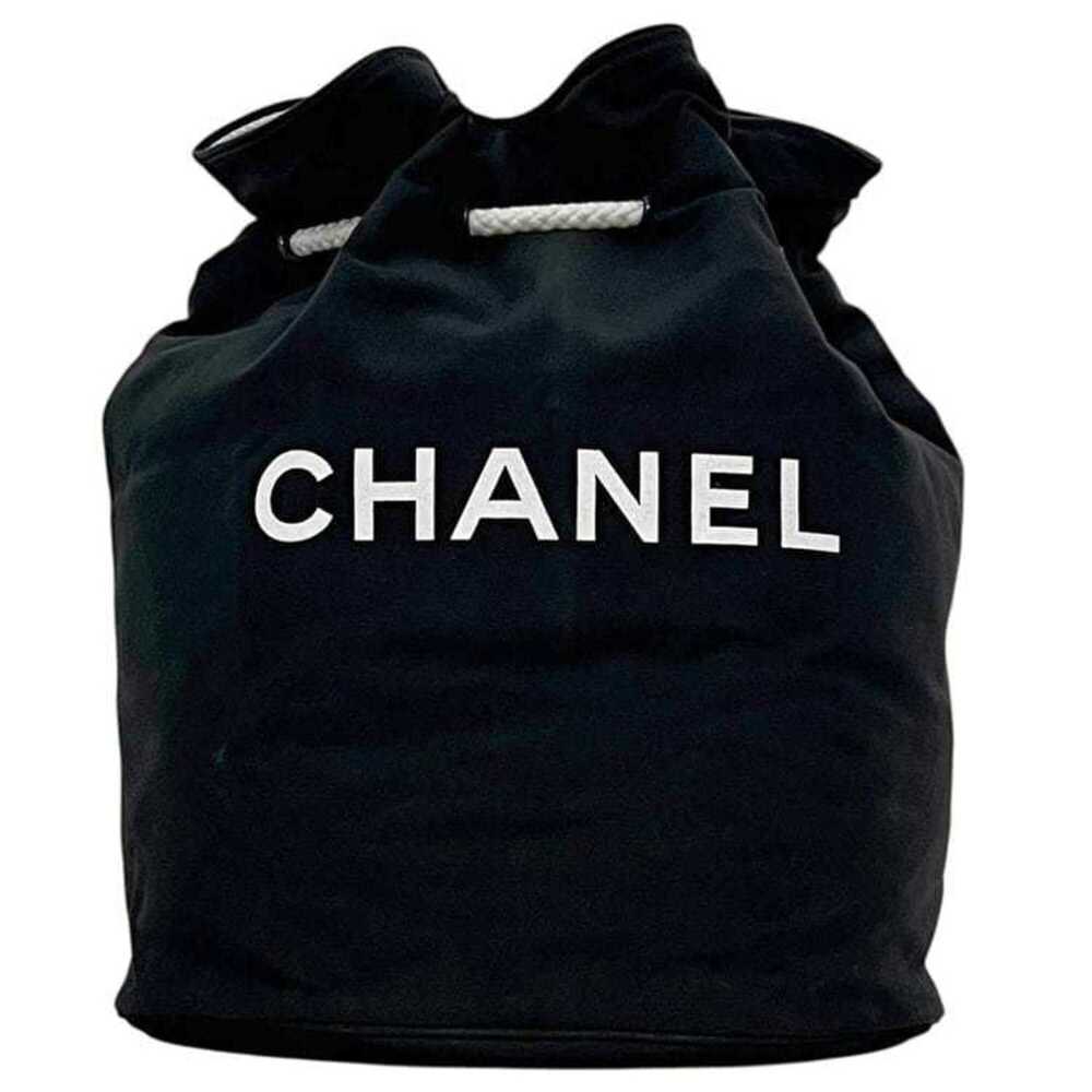 Chanel bag, black, unused, pool canvas, vinyl.